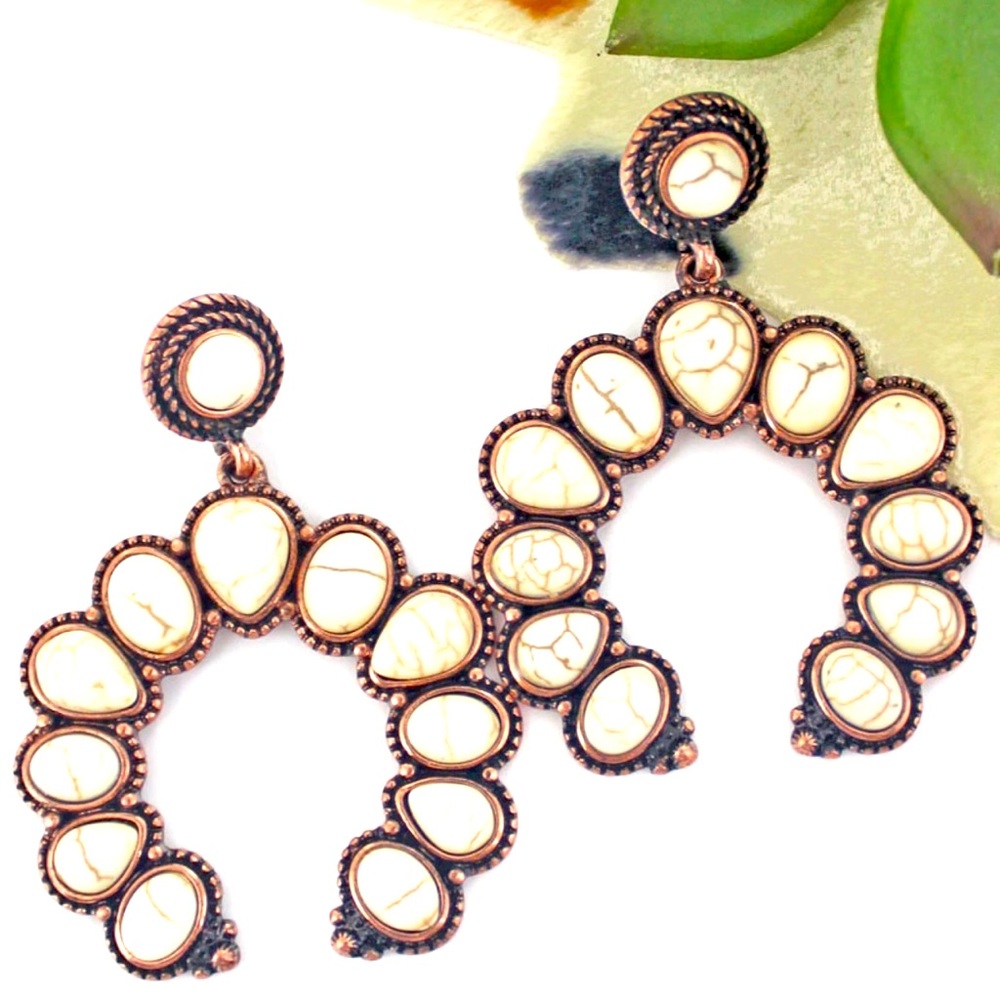 White squash blossom earrings